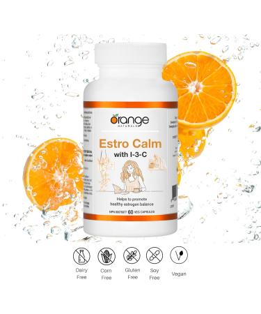 Orange Naturals - Estrogen Calm with Indole-3-Carbinol - 200mg 60 v-Caps - Womens Hormone Balance Supplement - Female Estrogen Supplements for Women - Estrogen Metabolism Supplement - I3C Supplement - Buy Online on GoSupps.com
