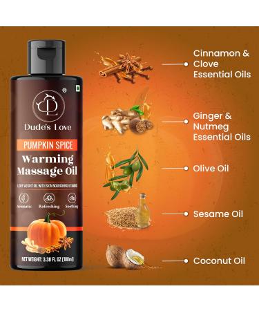Dudes Love-Warming Bio Pumpkin Massage Oil | Non-Fatty Nourishing & Moisturizing | Ideal Gifts for Thanksgiving & Halloween | 3.38 fl oz - Buy Online on GoSupps.com