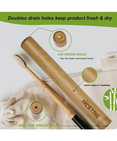 2 Pack Bamboo Toothbrush Case - Reusable Eco-Friendly Travel Holder - Buy Online on GoSupps.com
