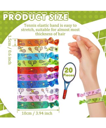 20Pcs Tennis Hair Ties - No Crease Knotted Ribbon Bands for Women & Girls | Colorful Elastic Hair Accessories for Tennis Sport Parties - Buy Online on GoSupps.com