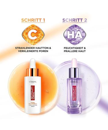 L'Oral Paris Revitalift Facial Care Set - Hyaluron & Vitamin C Serum for Radiant Skin - Moisture Care for All Skin Types - 2 x 30 ml - Buy Online on GoSupps.com