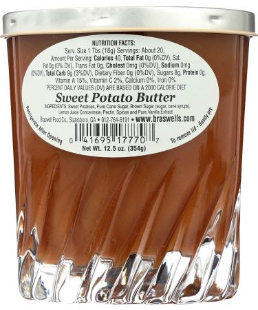 BRASWELLS Sweet Potato Butter 12.5 OZ - Delicious Spread for Toast and More - Buy Online on GoSupps.com