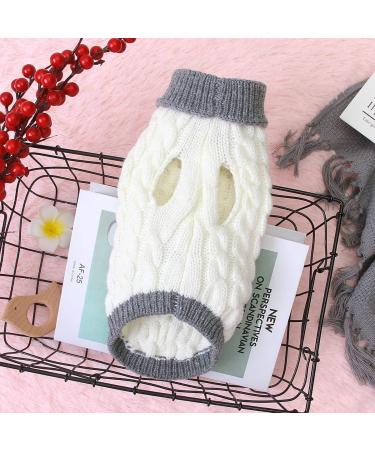 Gojiny Dog Sweater Vest - Warm Crocheted Coat for Small Medium & Large Dogs - Soft Knit Jacket in White - Buy Online on GoSupps.com