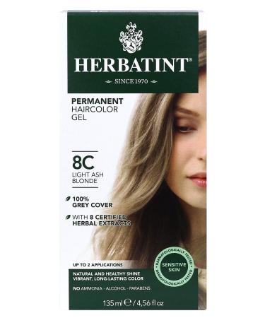 Herbatint Permanent Haircolor Gel 8C Light Ash Blonde 4.56 fl oz (135 ml)