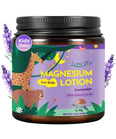 Magnesium Lotion for Kids & Babies Lavender Magnesium Cream for Sleep Soothing Relief & Relaxation Topical Magnesium Buttur Apply to Legs Arms Stay Calm at During The Night (4 oz Lavender)