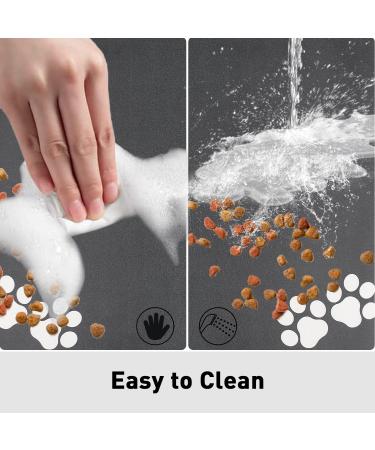 Yokupotac Non-Slip Dog Bowl Pad | Super Absorbent Mat for Cats & Dogs | 50x30 cm Gray Feeding Underlay - Buy Online on GoSupps.com