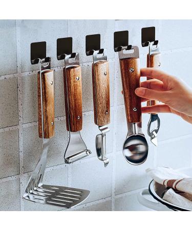 Grutti Razor Holder Shower - 2 Pack Multi-Purpose Stainless Steel Hooks | Self-Adhesive No Drill Towel & Razor Keeper for Bathroom Bedroom & Kitchen - Black - Buy Online on GoSupps.com