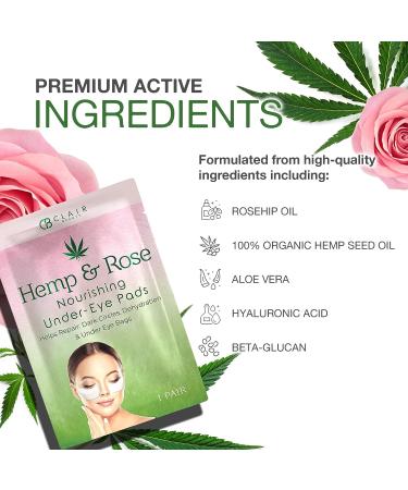 CLAIR BEAUTY Hemp & Rose Under Eye Mask Patches - Moisturizing & Replenishing - 5 Pairs - Buy Online on GoSupps.com