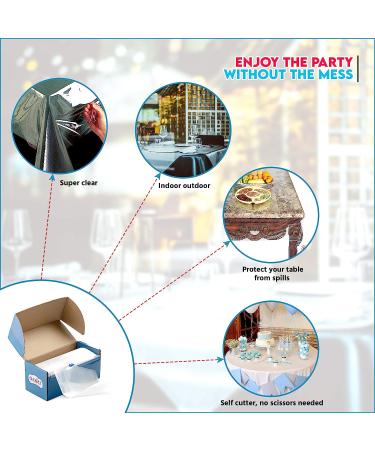  2 Mill Thick  - Clear Plastic Tablecloth ROLL- W/ SELF Cutter -Wide Thick Disposable Table Cover Protects from Spills  Water  Oil  Stains. 2 Mill. Thick - Buy Online on GoSupps.com