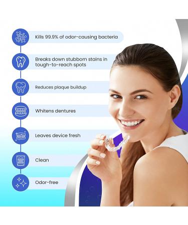 Retainer & Denture Cleaner - 180 Effervescent Tablets - Removes Stains, Discoloration, Odors & Plaque - 6 Month Supply for Clear Aligners, Mouth Guard, Night Guard & Dental Appliances - Buy Online on GoSupps.com