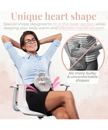 Empire 1L Grey Hot Water Bottle with Fluffy Cover - Ideal for Period Back & Neck Pain - UK Perfect for Women, Seniors & Children - Buy Online on GoSupps.com