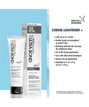 AGEbeautiful Ultra Bond Creme Hair Lightener 6 Fl Oz | Anti-Aging | Strengthens & Protects | With Arginine Creme Lightener & Developer - Buy Online on GoSupps.com