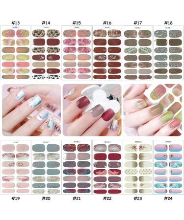 Kalolary 24 Sheet Nail Film Stickers Set - Glitter Diamond Self-Adhesive Nail Art with 2 Nail Files | DIY Designs for Women & Girls - Buy Online on GoSupps.com