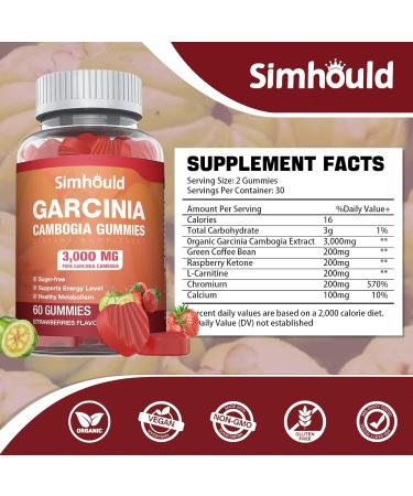 Buy 2 Pack Sugar Free Garcinia Cambogia Gummies - 3000mg 95% HCA with L-Carnitine | Energy Boosting Strawberry Flavor | 120 Counts | International Shipping - Buy Online on GoSupps.com