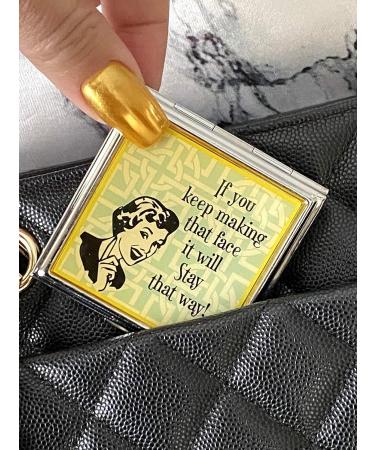 Retro Compact Mirror: Sassy Remarks for Travel Purse - Beauty & Lipstick Motivation - Buy Online on GoSupps.com