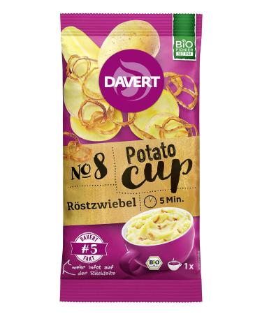 Davert Potato-Cup Roasted Onions 54g Crispy fried onions in creamy mashed potatoes 100% Davert organic quality (1 x 54g)