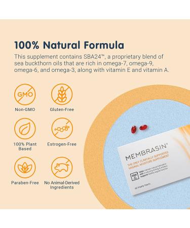 Membrasin Vitality Pearls - Estrogen-Free Feminine Moisturizer Supplement for Natural Lubrication - 60 Pills - Buy Online on GoSupps.com