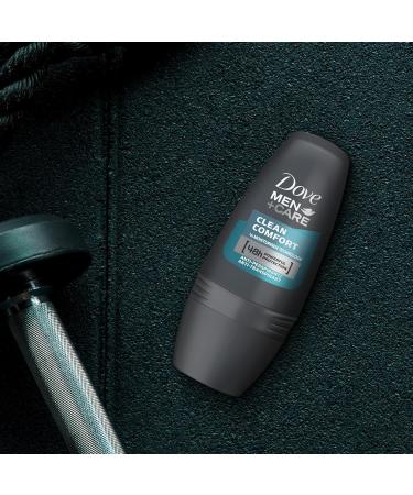 Dove Men + Care Clean Comfort Anti-Perspirant Deodorant Roll On with Advanced Moisturizer technology giving 48 Hours Powerful Protection 50 ml (12 Pack) - Buy Online on GoSupps.com