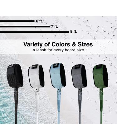 SYMPL Premium 6ft Surfboard Leash - Quick Release Velcro Ankle Cuff, Comfort Neoprene Padding, Light Blue - Ideal for Surf, Skim, Longboard, SUP Paddle Boards - Buy Online on GoSupps.com