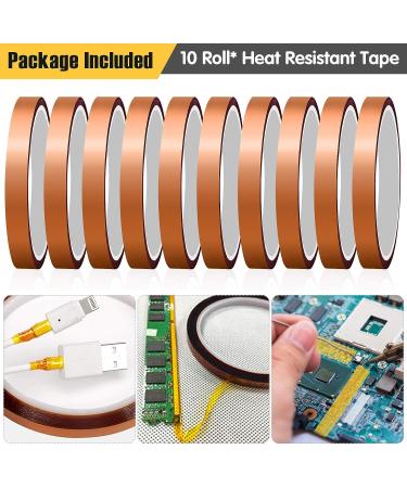10 Rolls Heat Resistant Sublimation Tapes - 10mm X 33m - Ideal for Heat Press, Electronics, Soldering - Adhesive Vinyl, No Residue - Buy Online on GoSupps.com