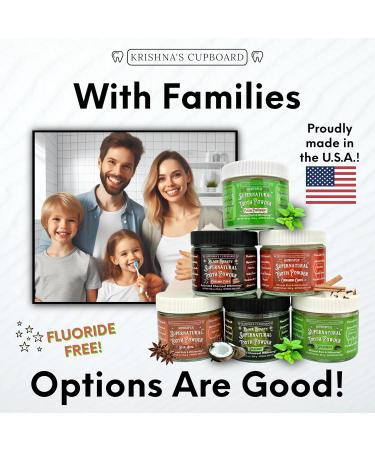 Krishna's Cupboard Organic Tooth Cleaning Powder - All Natural Stain Remover & Teeth Whitener Fluoride Free Vegan Cinnamon Clove 1.25 oz - Buy Online on GoSupps.com