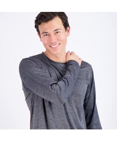 Men's 4 Pack Dry-Fit Long Sleeve Performance T-Shirt Set - UV Sun Protection, Moisture Wicking, Outdoor Active Crew Top - Large - Buy Online on GoSupps.com