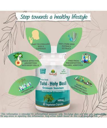 Organic Holy Basil (Tulsi) Capsules - Natural Stress Relief and Immune Support - Buy Online on GoSupps.com