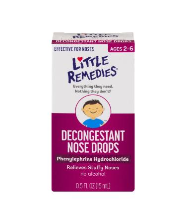 Little Remedies Decongestant Nose Drops | Phenylephrine Hydrochloride Alcohol-Free | 0.5 Fluid Ounces | 1-Pack