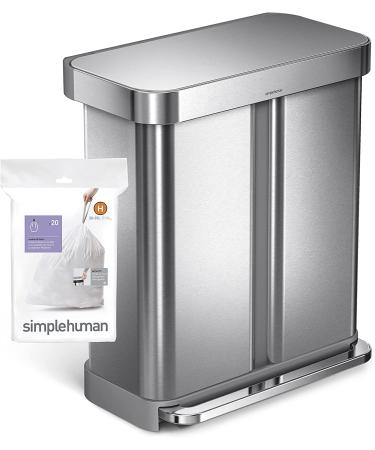 simplehuman Code H Custom Fit Drawstring Trash Bags - 100 Count, 30-35 Liter/8-9 Gallon, White - Buy Online on GoSupps.com
