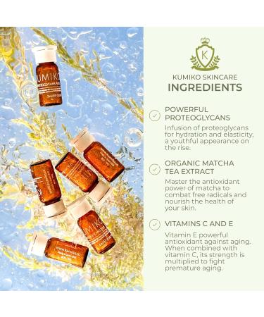 KUMIKO Revitalizing Matcha Facial Serum - Age Defying Ampoule for Men & Women | Hydrate & Plump Skin with Vitamin C - 15 Vials - Buy Online on GoSupps.com