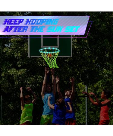 Glow in The Dark Basketball Set for Kids - LED Lights, Nightlight Net, Remote Control - 16 Colors - Outdoor Hoop Accessories - Buy Online on GoSupps.com