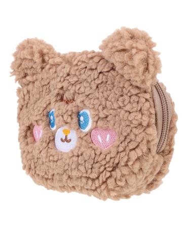 Girl Wallet Plush Cosmetic Bag Mini Handbags Tote Bag Tote Bag Small Money Purse Cosmetics Holder Mini Plush Bag Menstrual Pad Pouch Portable Lipstick Bag Nursing Pad Pouch Brown Brown 15.5X12X5.5CM