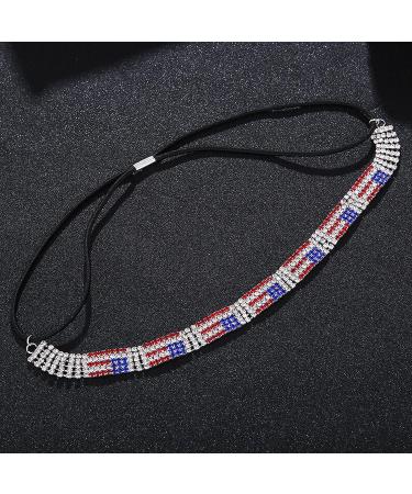 BinaryABC American Flag Rhinestone Headband - Patriotic Sparkly Hair Accessories - Buy Online on GoSupps.com