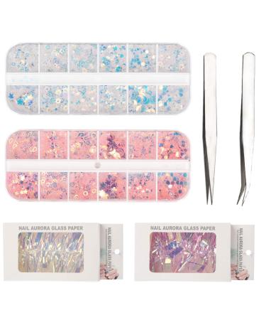 Airsmall 26stk.Nail sticker set nails glitter women sequin nailart rhinestones nail film transfer film manicure girl nail art nail design naga jewelry
