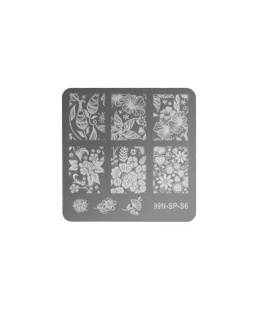 99nails Stamping Plate Square - Lovely Flower | Buy Flower Nail Art | International Shipping - Buy Online on GoSupps.com