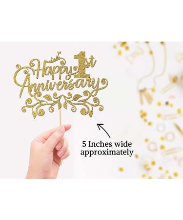 1st Wedding Anniversary Cake Topper Personalised Name Cake Decorations Any Year 5th 10th 25th 30th 50th - CT4 - Buy Online on GoSupps.com