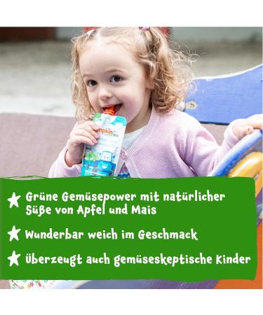 Pumpkin Organics Bio Vegetables Quetschies 8 Pack - Sugar-Free Baby Food with Sweet Potato Apple Spinach (Gluten-Free & Vegetarian) - Ideal for Babies 6 Months+ - Buy Online on GoSupps.com