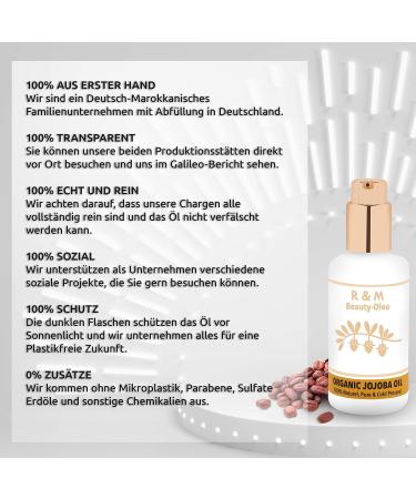 R&M Beauty Oleo Jojoba Oil - 100% Pure Cold-Pressed Jojoba Oil for Face Body & Hair - Anti-Aging Natural Skincare - 100ml - Buy Online on GoSupps.com