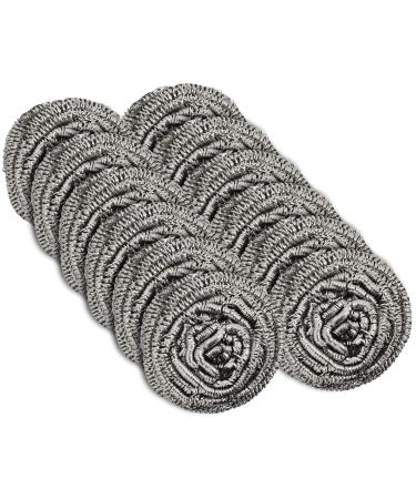 12 Pack Stainless Steel Scourers by Scrub It  Steel Wool Scrubber Pad Used for Dishes, Pots, Pans, and Ovens. Easy scouring for Tough Kitchen Cleaning.