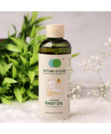 Almond Baby Oil with Vitamins A D & E - 200ml | Nourishing Non-Sticky Formula for Baby's Skin - Buy Online on GoSupps.com