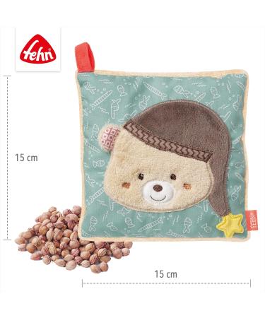 Fehn Cherry Pit Cushion Bear - 15 x 15 cm - Soothing Heat/Cold Pad for Babies - Multicoloured Classic - Buy Online on GoSupps.com