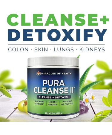 Pura Cleanse II Super Herb & Fiber Detox Drink by Miracles of Health - Buy Online on GoSupps.com