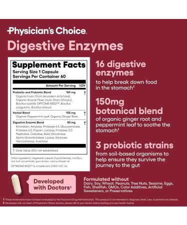Physician's CHOICE Advanced Gut Health Bundle: 60 Billion Probiotics 30ct + Digestive Enzymes 60ct for Digestive Gut and Immune Health Supports Occasional Constipation Diarrhea Gas and Bloating Standard-Probiotic-Enzyme Bundle - Buy Online on GoSupps.com