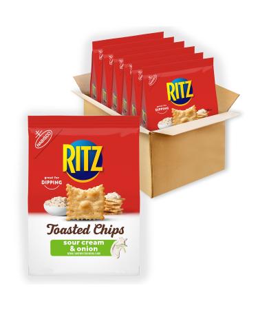 RITZ Toasted Chips Sour Cream and Onion Crackers,8.1 oz Bags(pack of 6) Sour Cream and Onion 8.1 Ounce (Pack of 6)