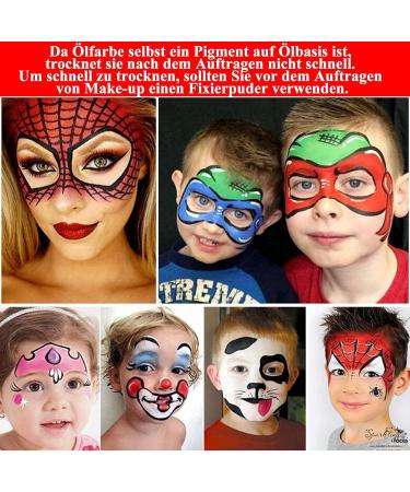 20 Colors Halloween Face Painting Makeup Set - Body Paint for Carnival Theater Baby Bump & Easter Eggs - Buy Online on GoSupps.com