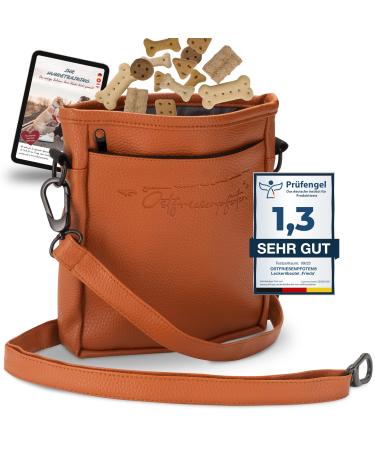 Ostfriesenpfoten treats 'Frieda' for dogs made of high -quality synthetic leather - brown size L - Futter bag with easyopen single -handed lock - Gassitasche for dog losing li brown - Buy Online on GoSupps.com