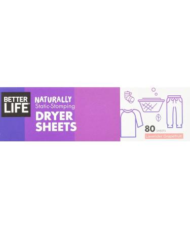 Better Life Dryer Sheets - Lavender Grapefruit 80 Pack | Eco-Friendly Fabric Softener for International Shipping - Buy Online on GoSupps.com