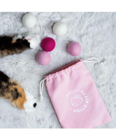 Lucybalu X Hello Kitty Cat Toy Filz Balls | Natural Cat Play Balls from Nepal | Set of 6 Pink | Fun Eco-Friendly Toys for Cats - Buy Online on GoSupps.com