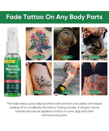 Tattoo Removal Spray - Natural Herbal Formula for Safe & Painless Removal of Body/Face Tattoos at Home - Buy Online on GoSupps.com