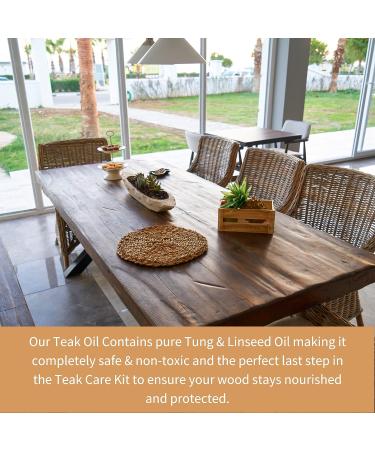 Furniture Clinic Teak Care Kit - Teak Oil, Cleaner & Brightener for Wood Restoration & Protection - Buy Online on GoSupps.com